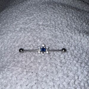 Elegant Blue and Silver Snowflake Earrings